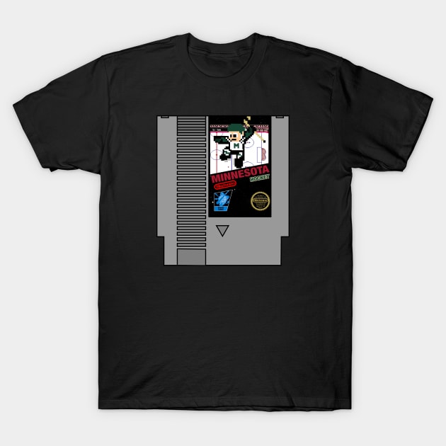 Minnesota Hockey 8 bit cartridge design T-Shirt by MulletHappens